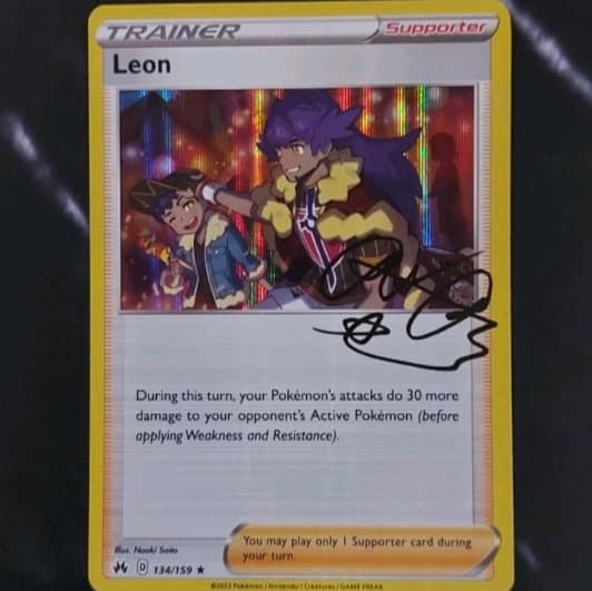 signed leon pokemon card Raihan Hop Bea Nessa Bede - 6 Holo Autograph Set - Crown Zenith Holo Rare Card Type Leon (154/185) – Torena