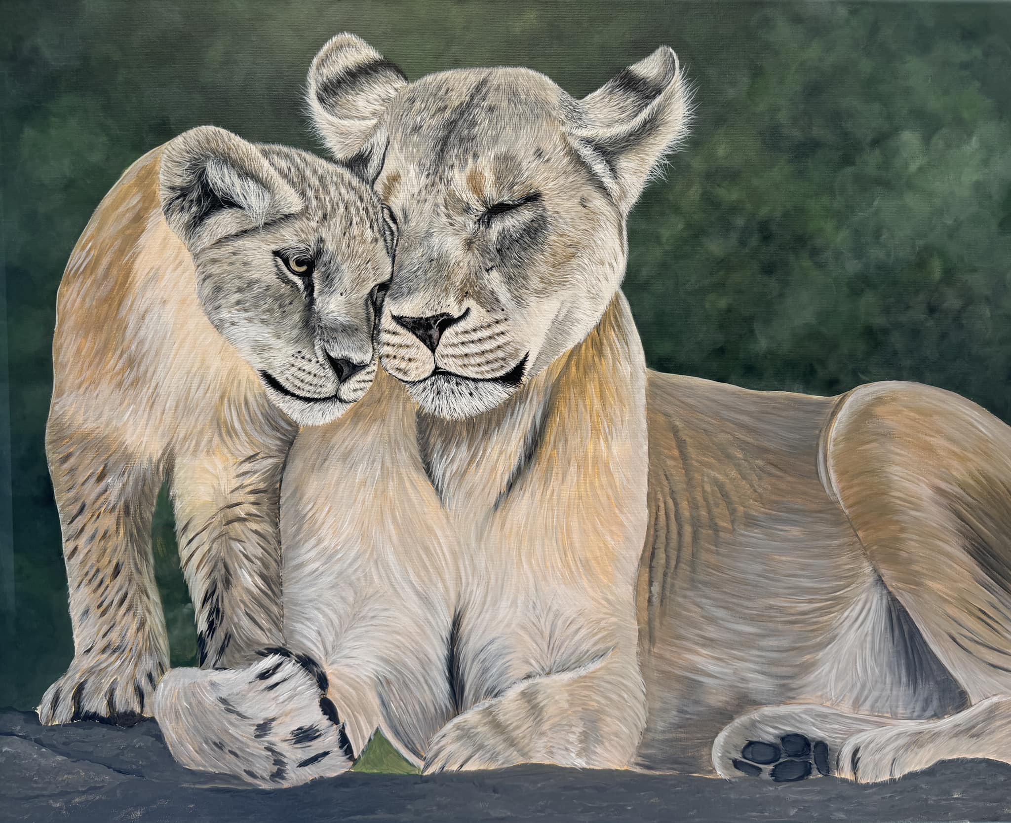 Lion Art . Top image parallel, bottom image cross eye .