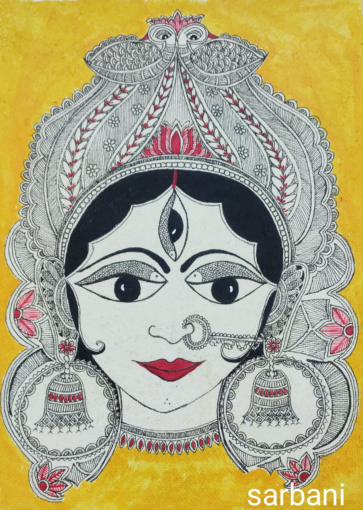 My new Durga painting??? A4 size paper