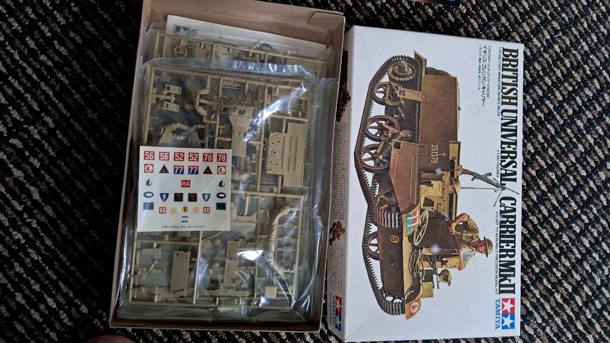 Vintage Tamiya British Universal Carrier #89 Model Kit | Used 