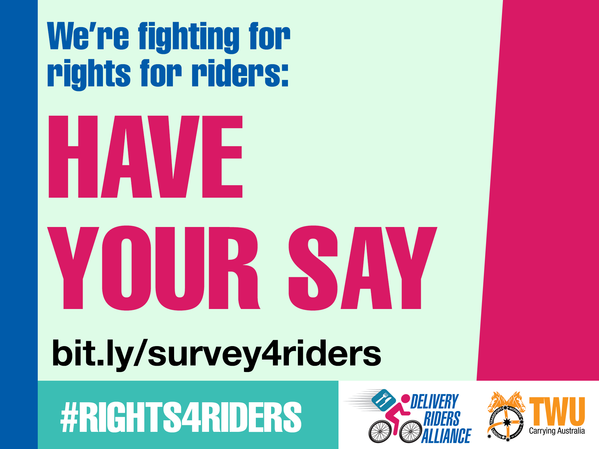 The Delivery Riders Alliance is a group of Australian riders that are ...