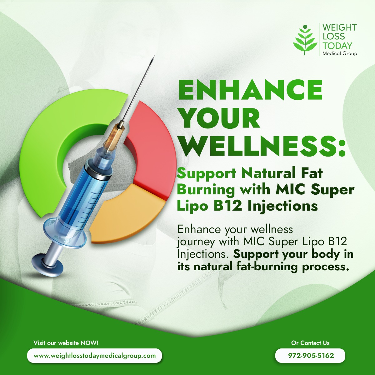 Enhance your wellness journey with MIC Super Lipo B12 Injections. Support your body in its natural fat-burning process. www.weightlosstodaymedicalgroup.com Or Contact Us: (972) 905-5162 #MICSuperLipoB12 #WellnessJourney #NaturalFatBurning 
