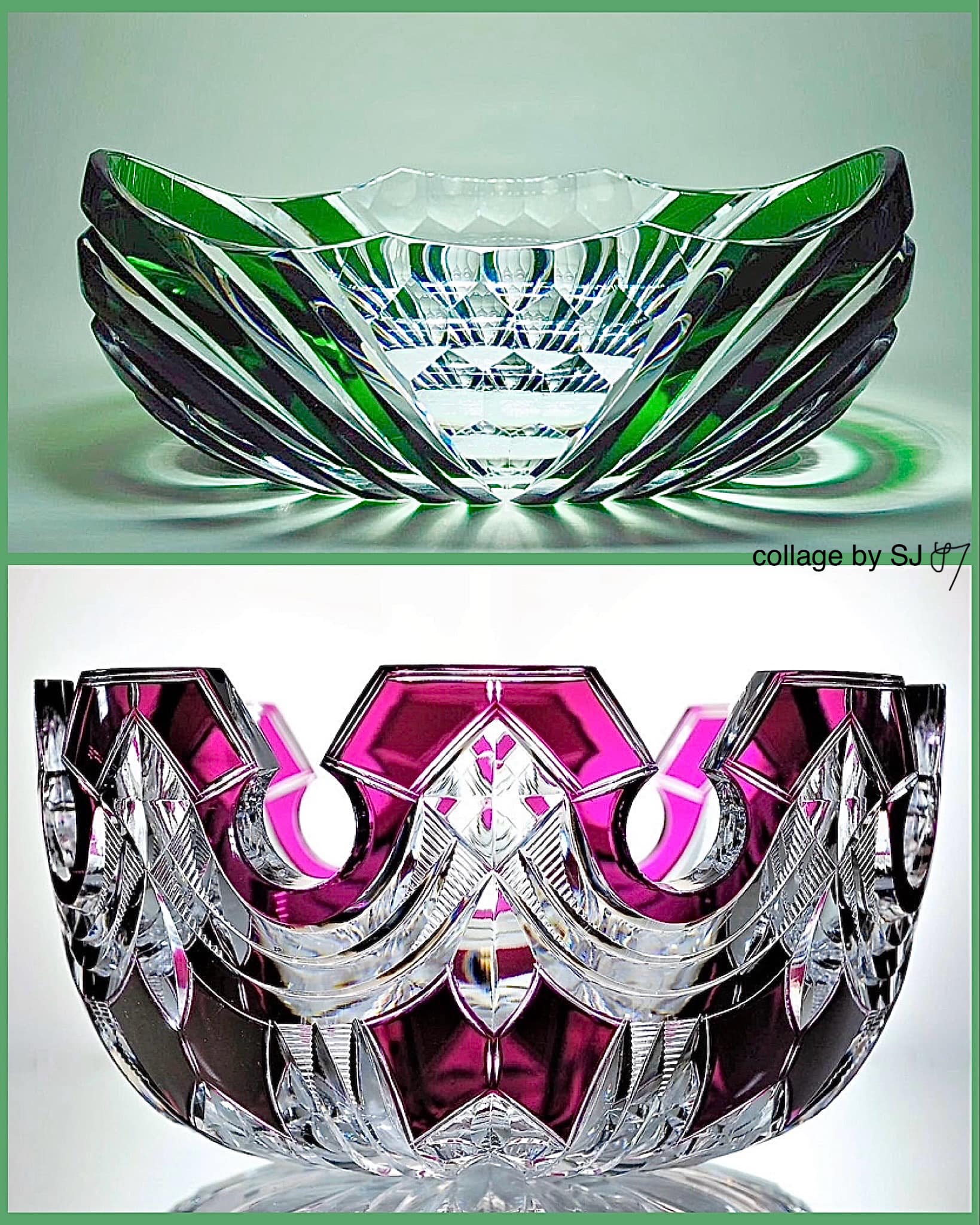 CRYSTAL VAL SAINT LAMBERT PIQUE FLEURS Second half of the 20th century