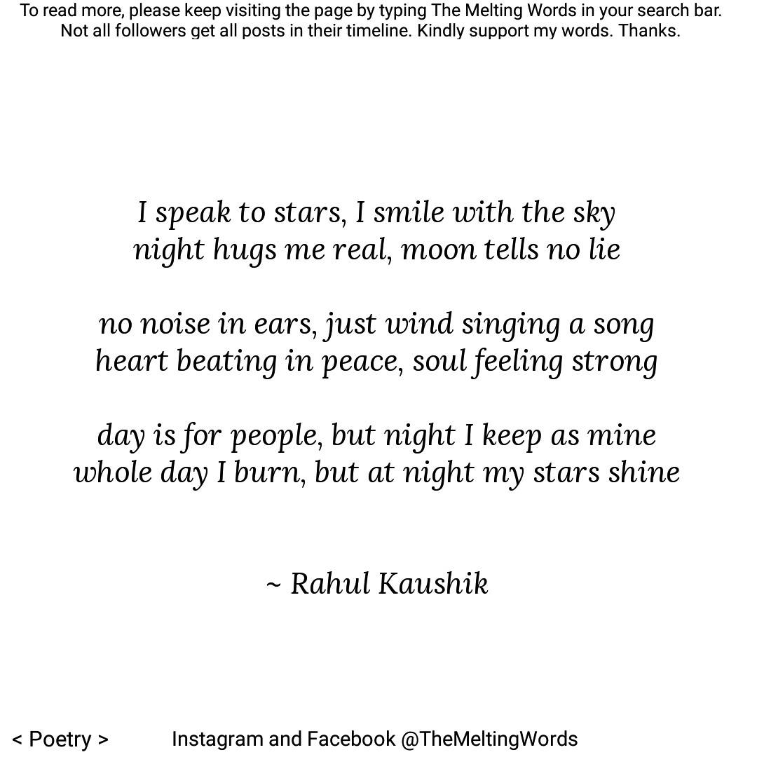 Poetry) I am a night person, are you?... - The Melting Words ...