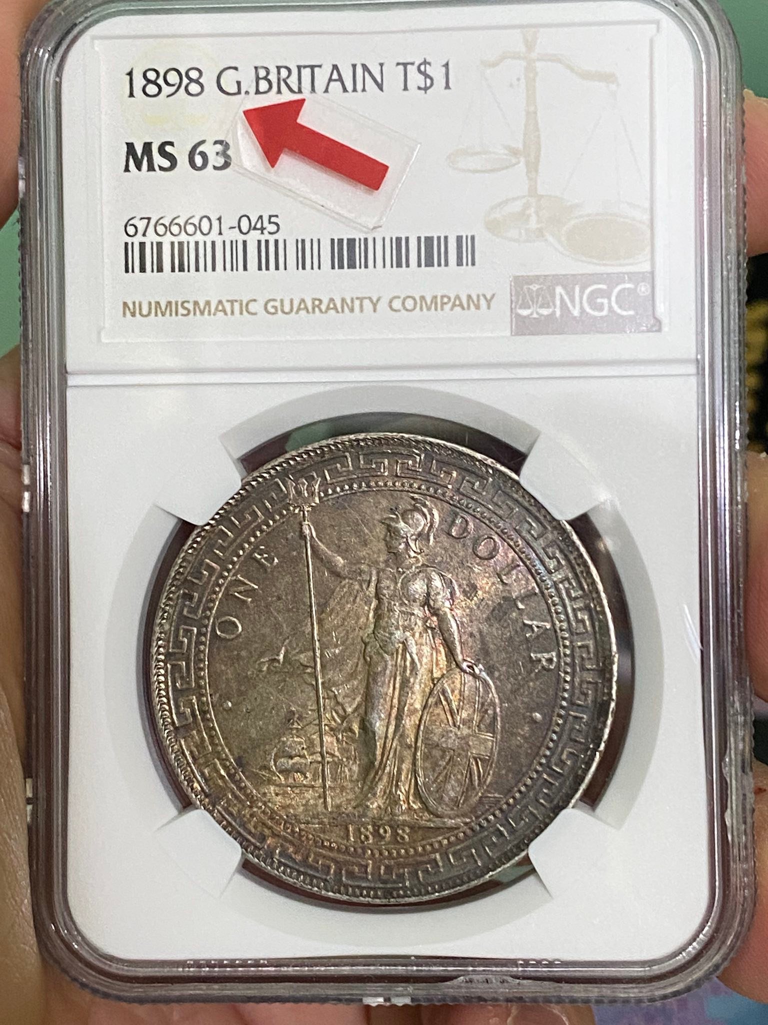 1898 Britain $1 coin NGC MS63 for sale