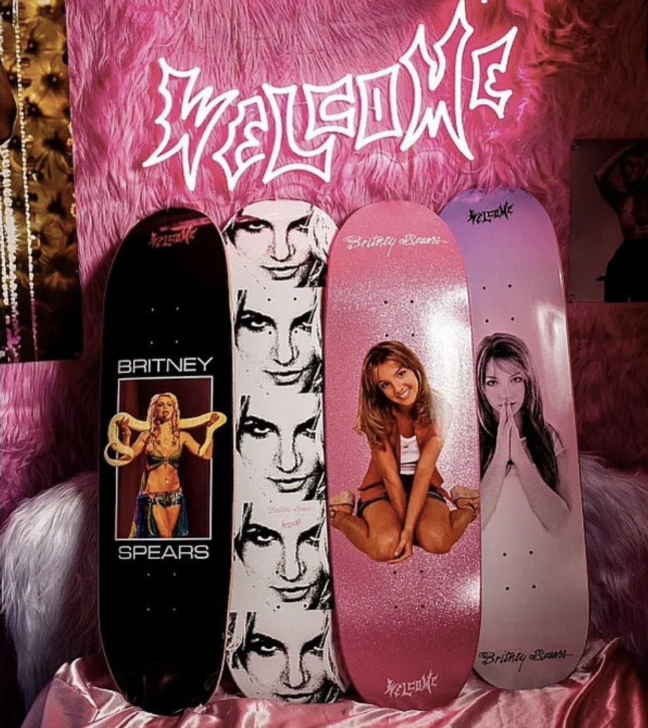 Britney Spears Teams Up with Welcome Skateboards for Custom Decks