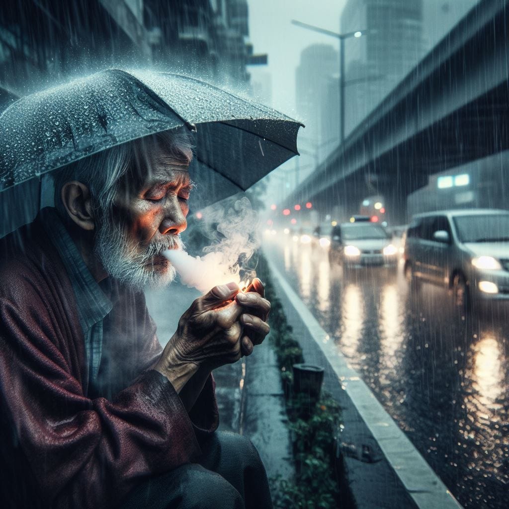 how to smoke a cigarette in the rain person holding a on a rainy day 70664696 Stock Photo at Vecteezy RAIN: A Four-Step Exercise for