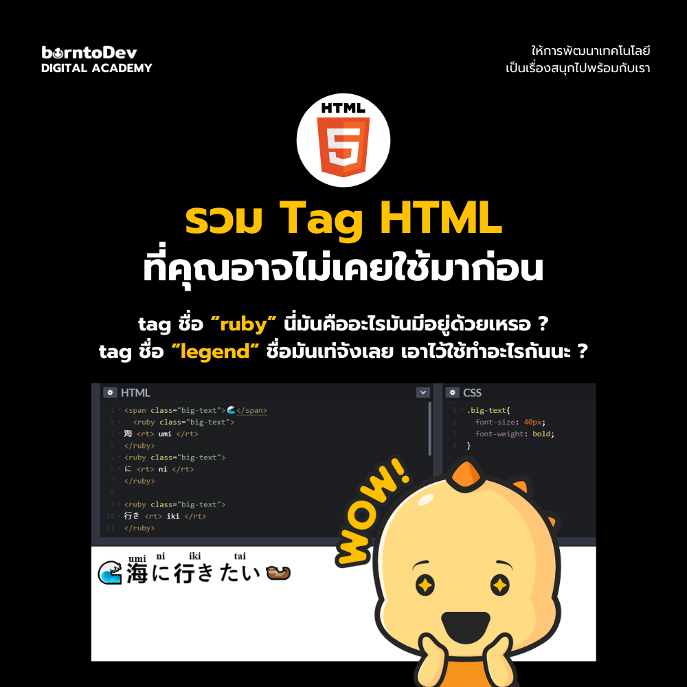 BorntoDev - 🙀 "อะไรกัน เขียน HTML มาตั้งหลายปี มันมี Tag... | Facebook
