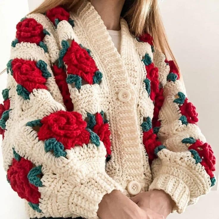 Rosie's garden sweater. Perfect for chilly spring evenings