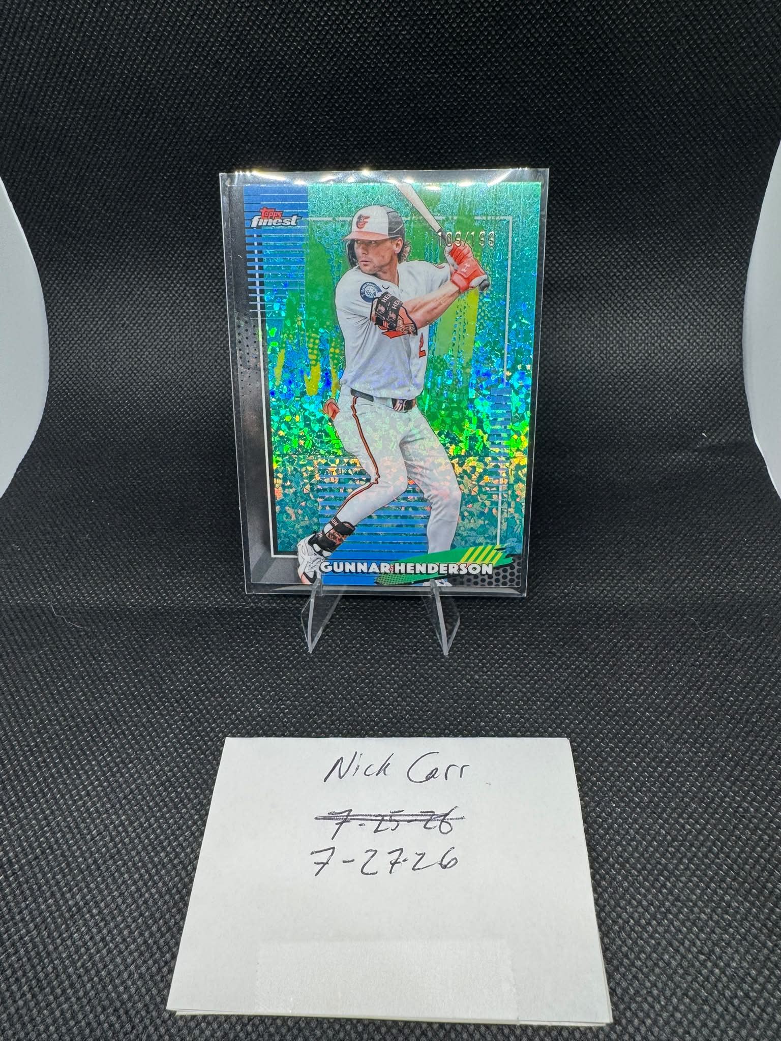 Gunnar Henderson Topps Chrome Finest Teal Mini Diamond Refractor