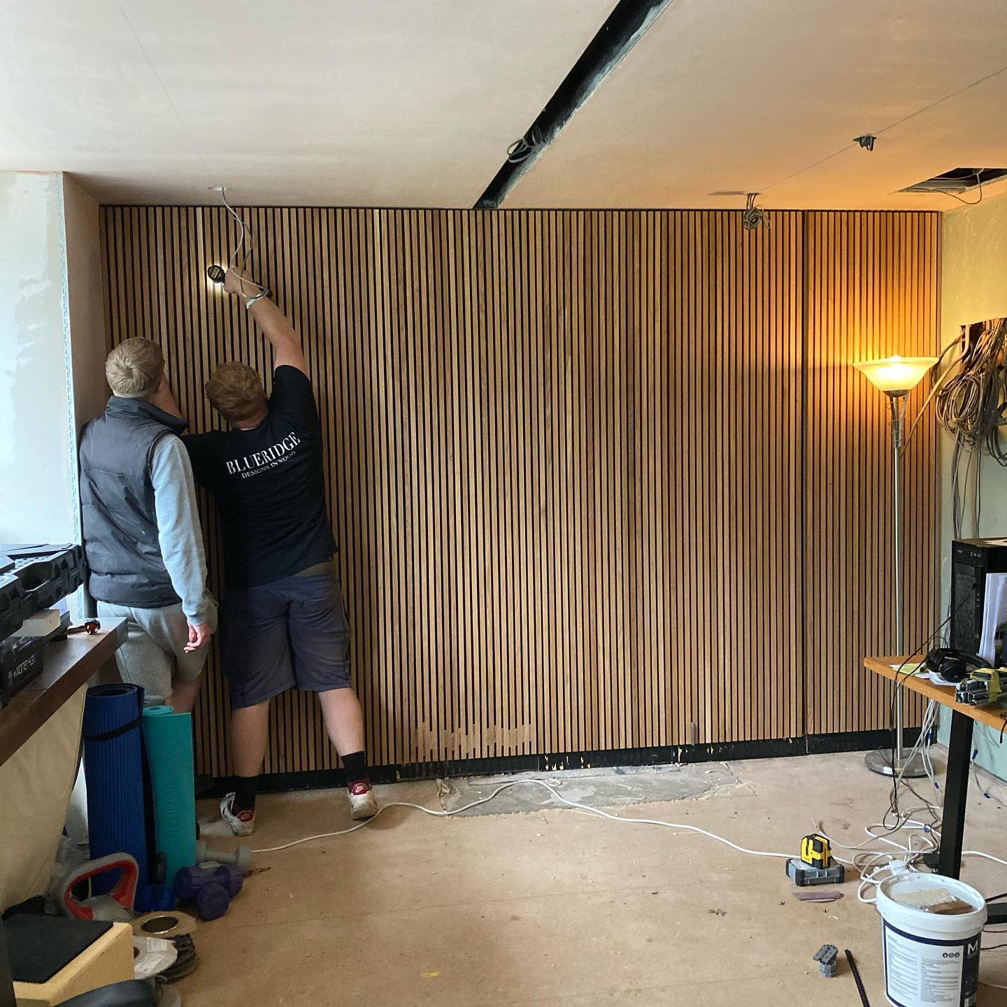 The feature wall using Prime oak rips... - Blueridge Flooring | Facebook