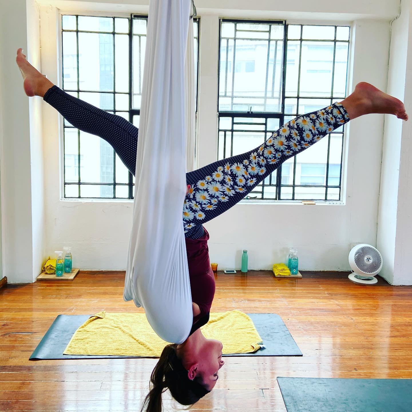 Yoga with Ais - Shoulder Stand “splits” are a work in... | Facebook
