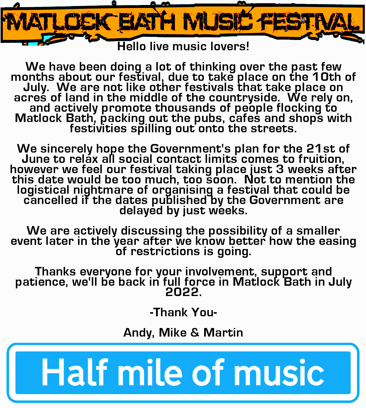 Matlock Bath Music Festival (MBMF)