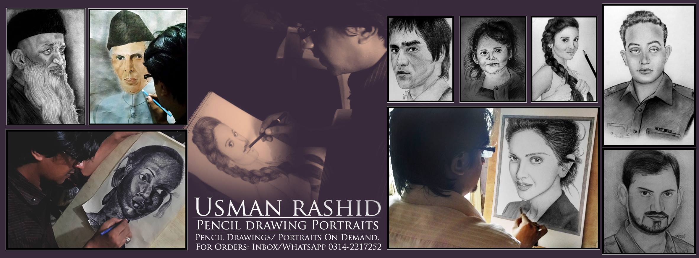 Usman rashid Pencil drawing Portraits | Karachi