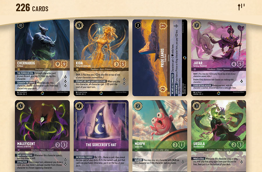 lorcana into the inklands cards list Ravensburger Disney TCG: - Ruby & Sapphire Single-Player Starter Deck | Engaging Gameplay | Over 200 Original Disney Artworks Digital Download Card List Checklist