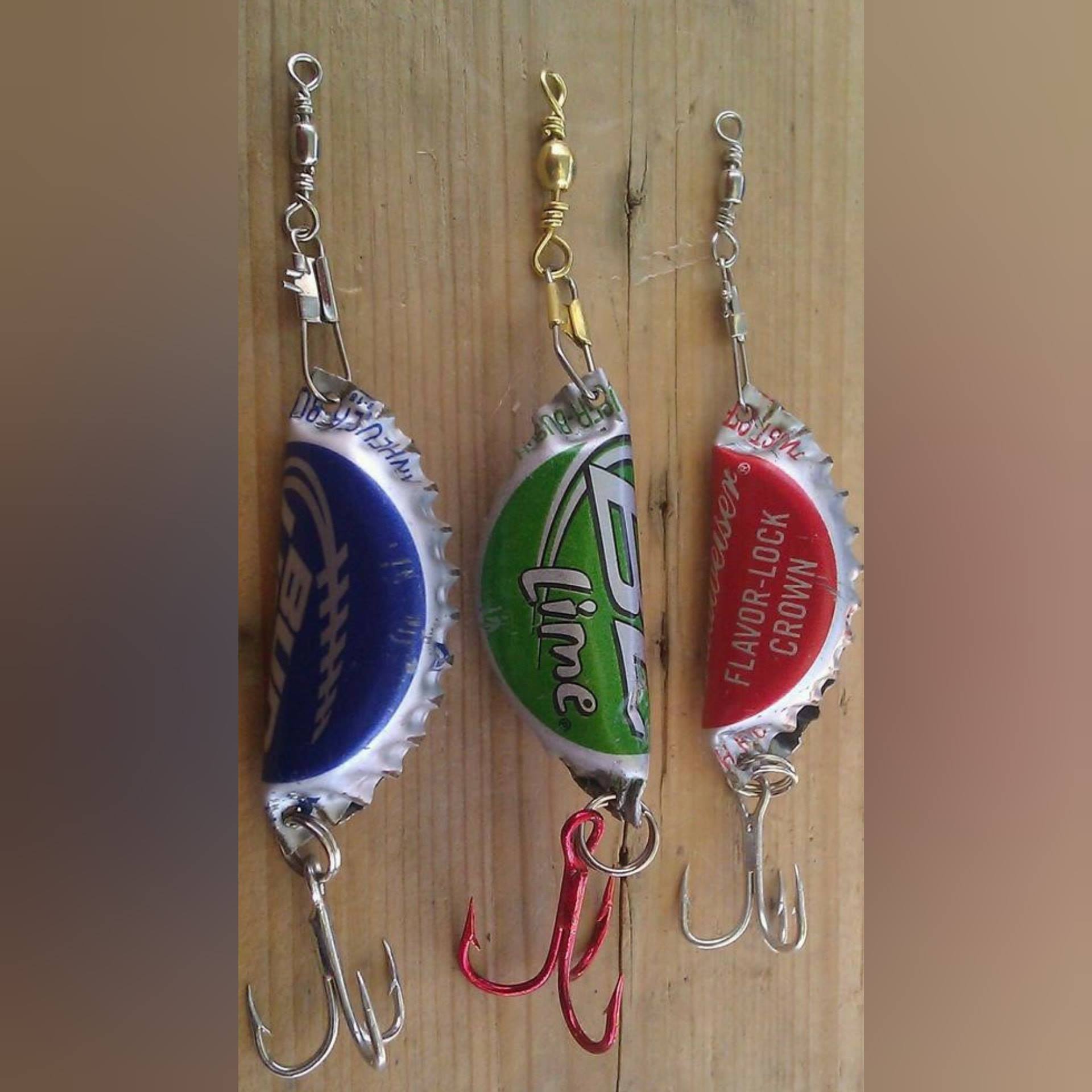 dragons den bottle cap fishing lure Coca-Cola Soda cycled wine cork ‘n bottle cap fishing lures are a fun gift for any serious angler The Original Bottle Cap Lure