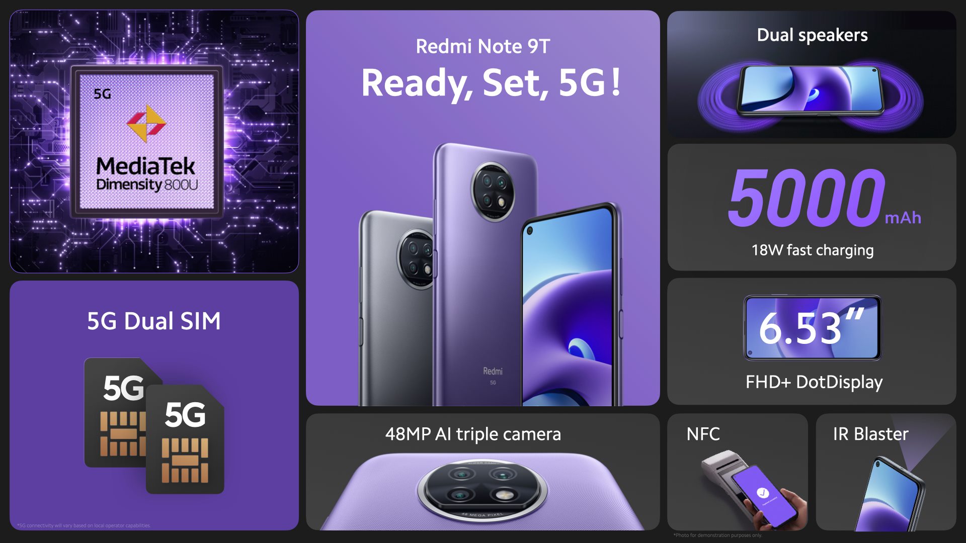 This is #RedmiNote9T! Everything you need for an amazing 5G