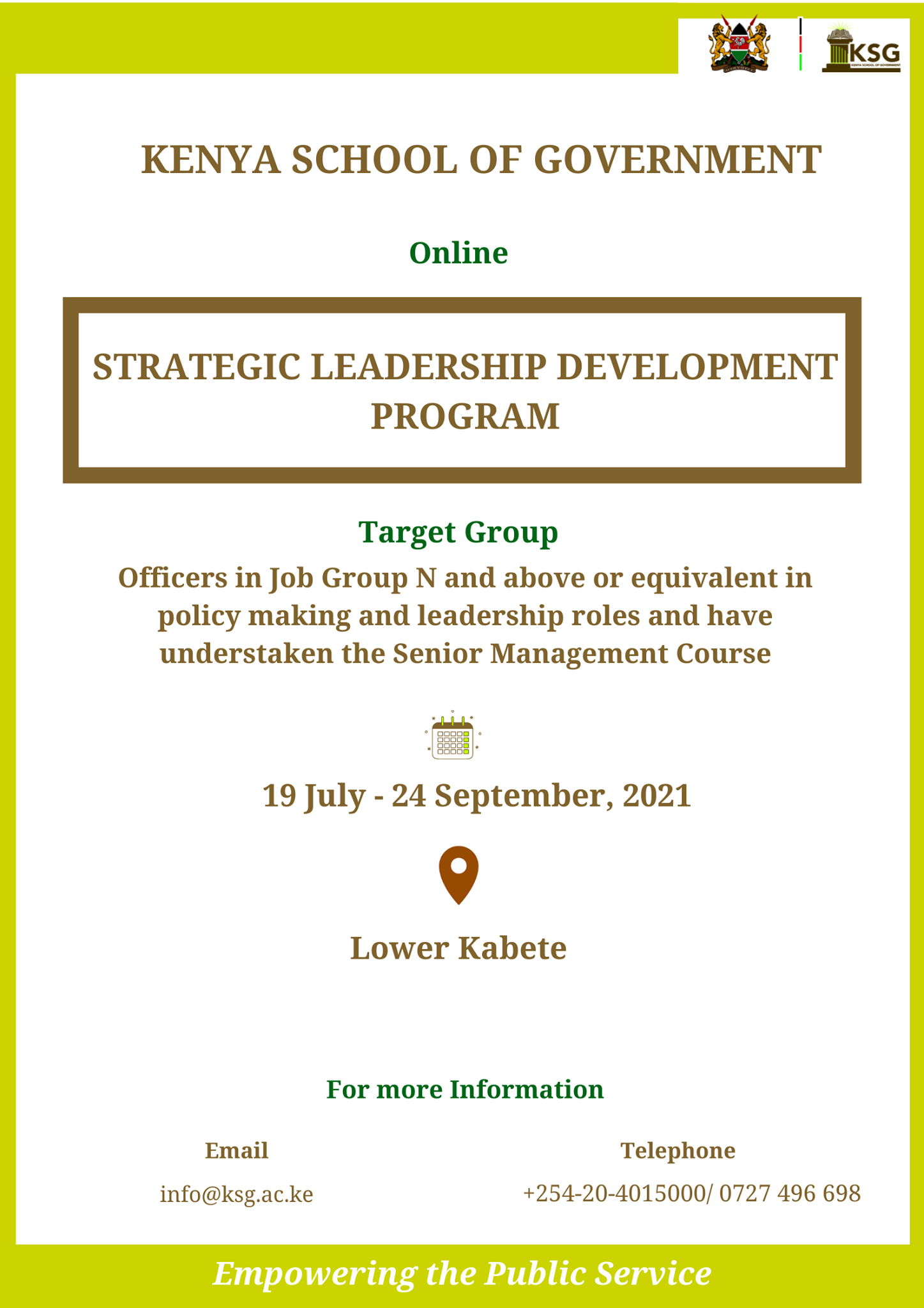 The next online Strategic... - Kenya School of Government | Facebook