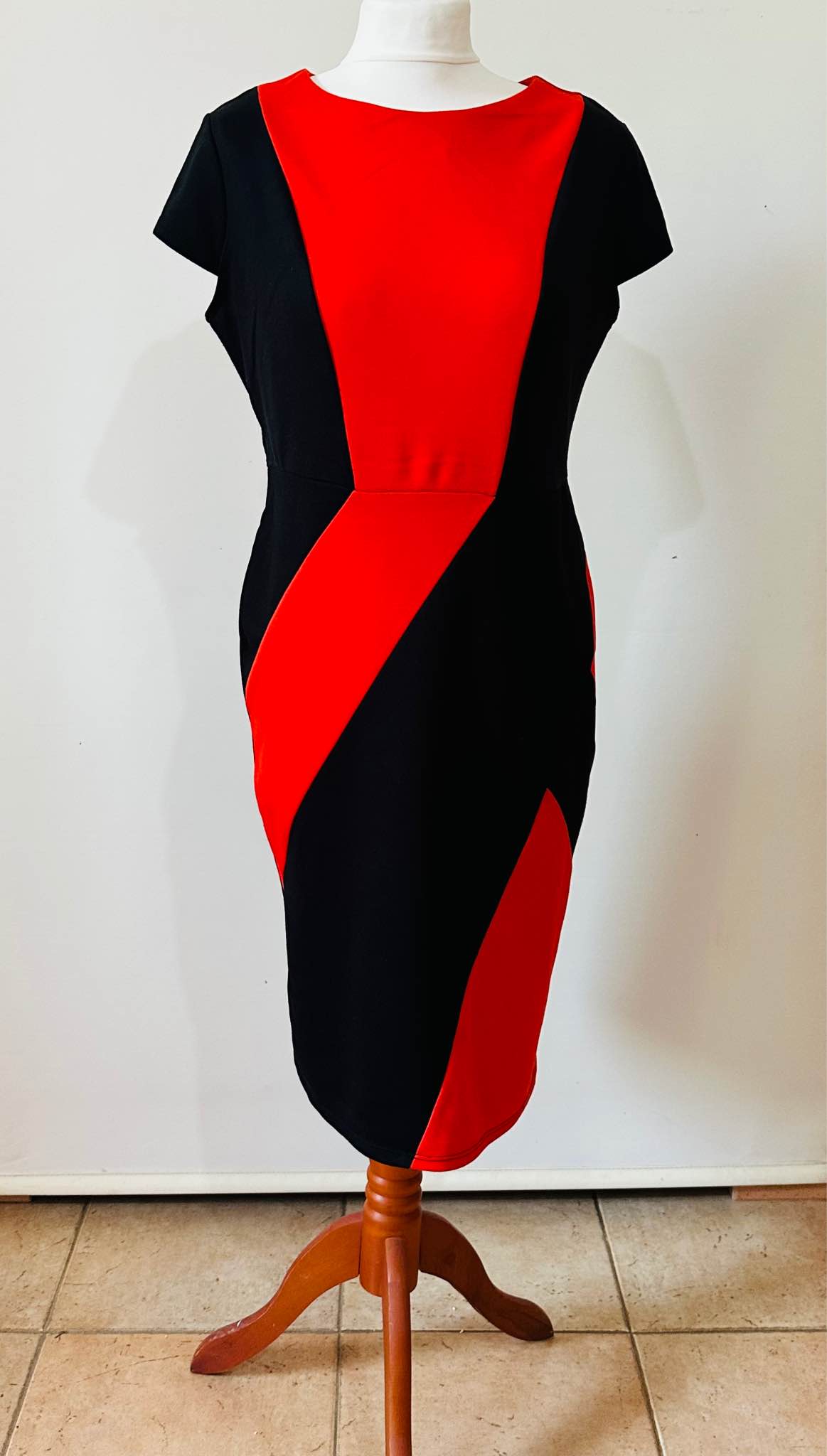 red and black color block dress George & colorblock midi bodycon with short sleeves a diagonal striped size 12 tone design suitable for black bodycon dress sexy COLOR:Blue Fashion All Black Affair Evening gowns