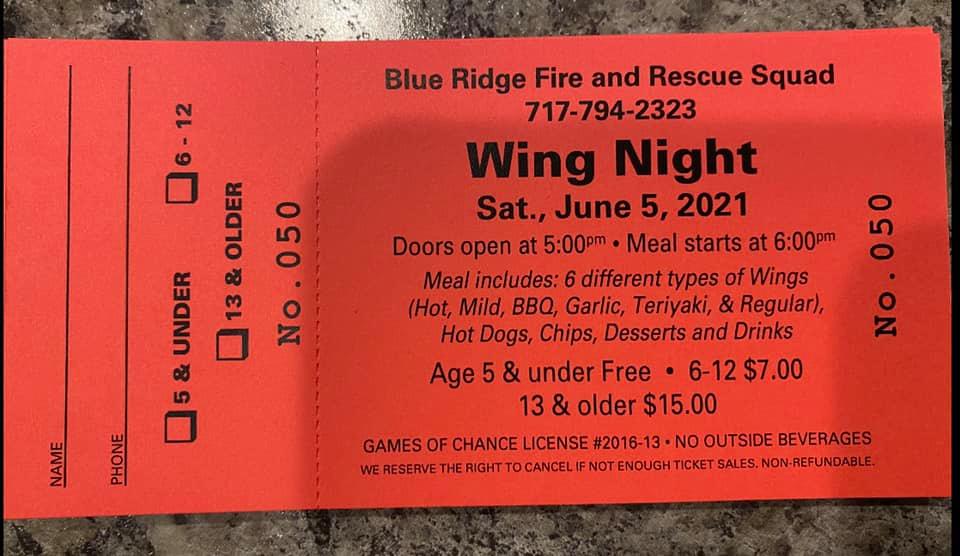 Blue Ridge Fire and Rescue Company 4 - Just a reminder our wing feed is ...