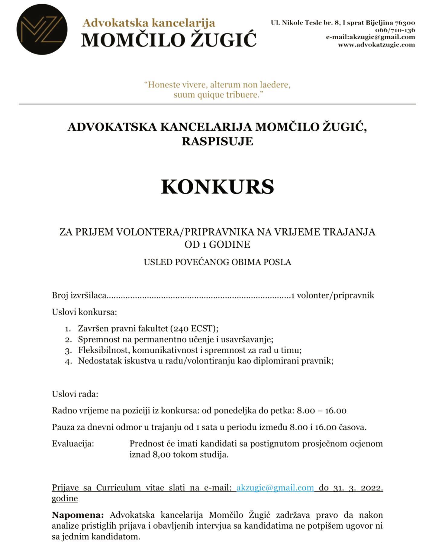 Advokatska kancelarija Momčilo Žugić | Bijeljina