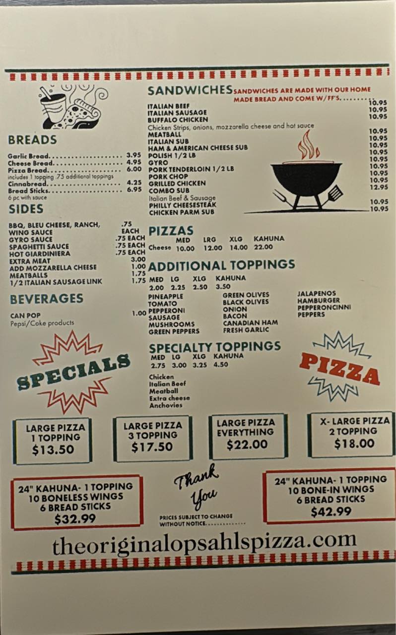 The original Opsahl’s Pizza | Rockford IL