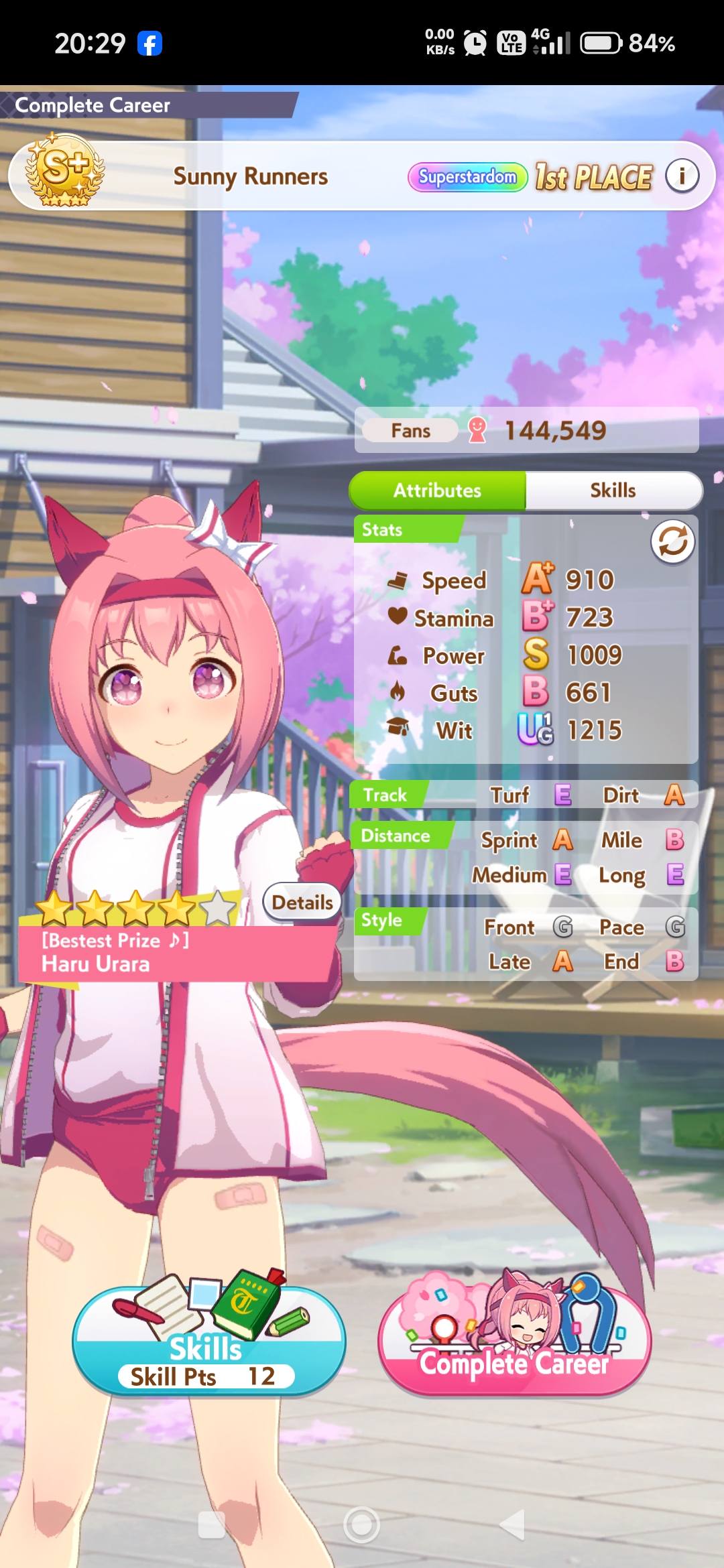 Try to test the all wit card on Haru Urara. Not bad.