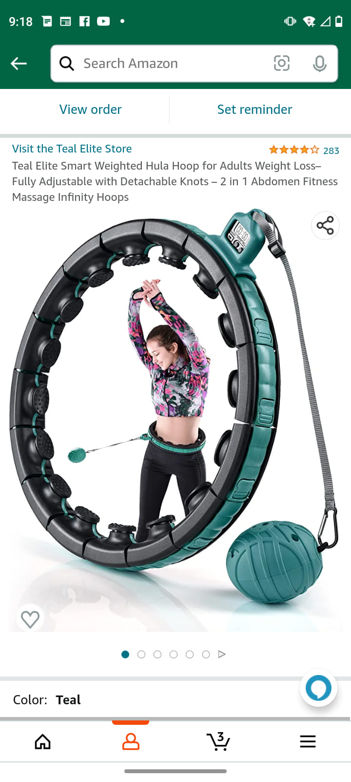 Neuer Hula Hoop Reifen Fitness Sonkoloro Gewicht Bl Produktbild-Vorschau 7