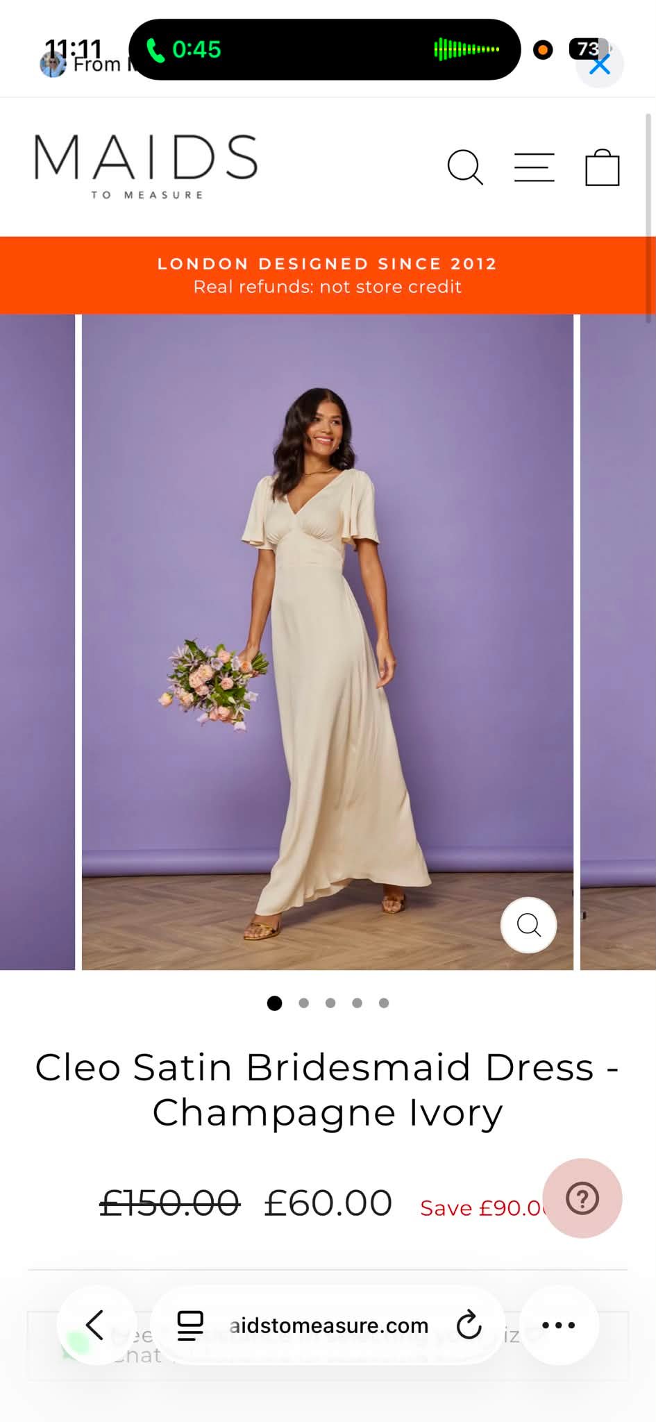 Champagne ivory maids to measure dresses for sale