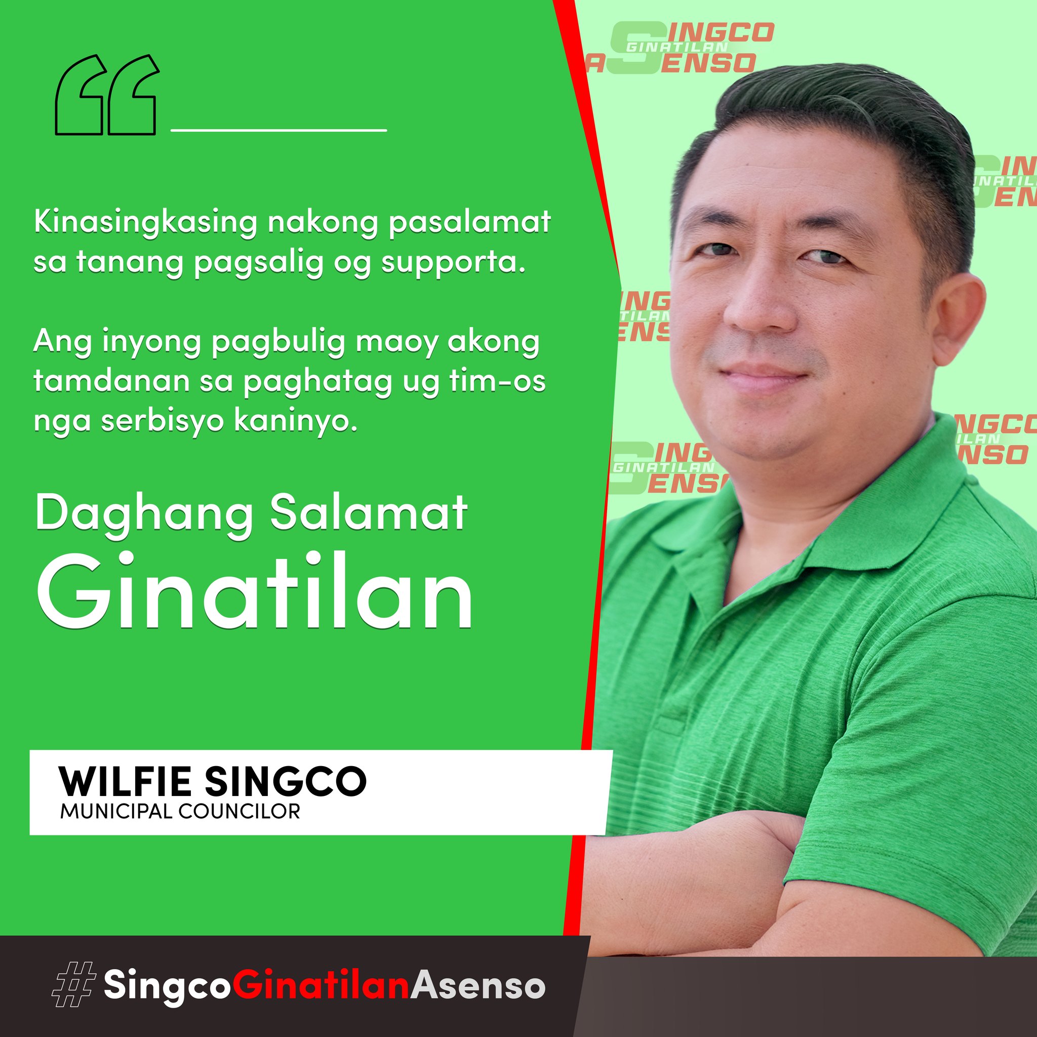 Wilfie Singco #Sa Singco, Ginatilan Asenso