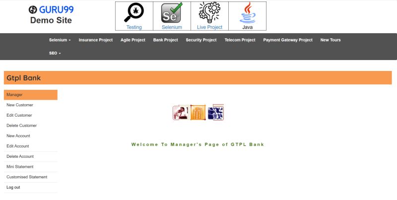 ✨GURU99 live Manual Testing Project (Demo Banking Website) Overview✨ I