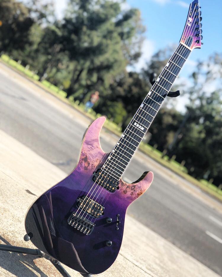ESP E-II M-II 7 NT 7-String Purple Natural Fade with Bare Knuckle