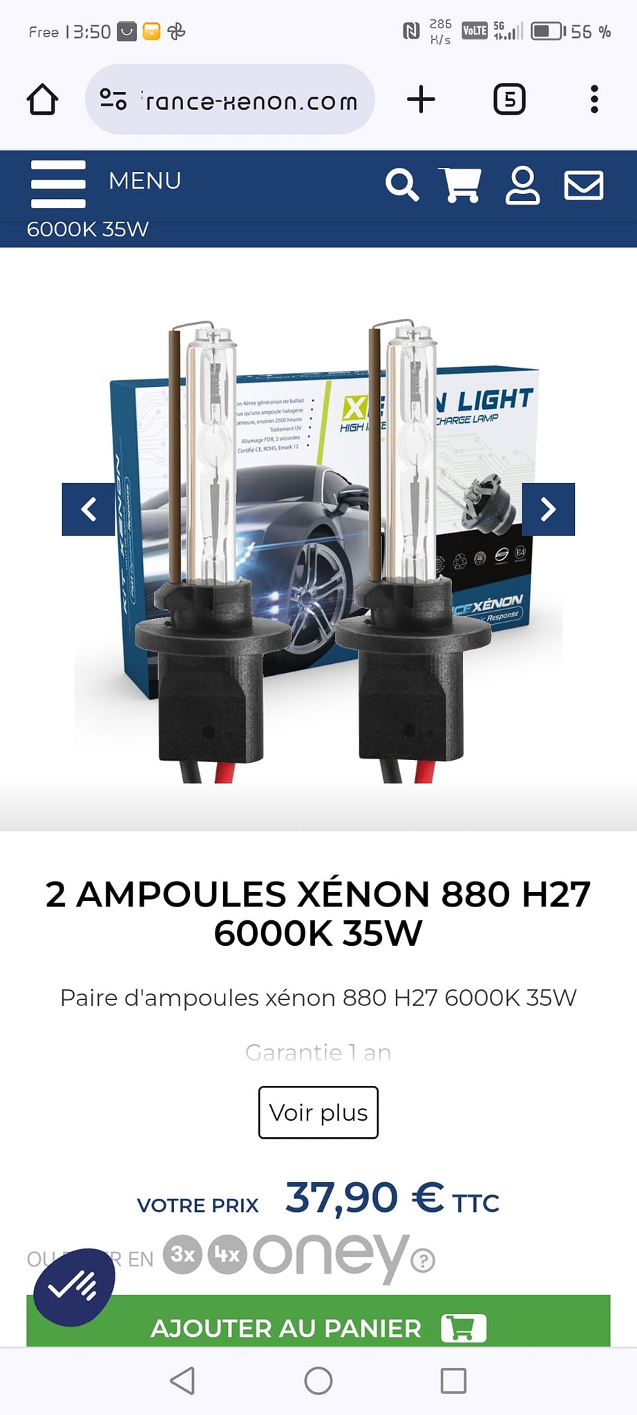 douille de fixation pour ampoule lampe xénon en remplacement