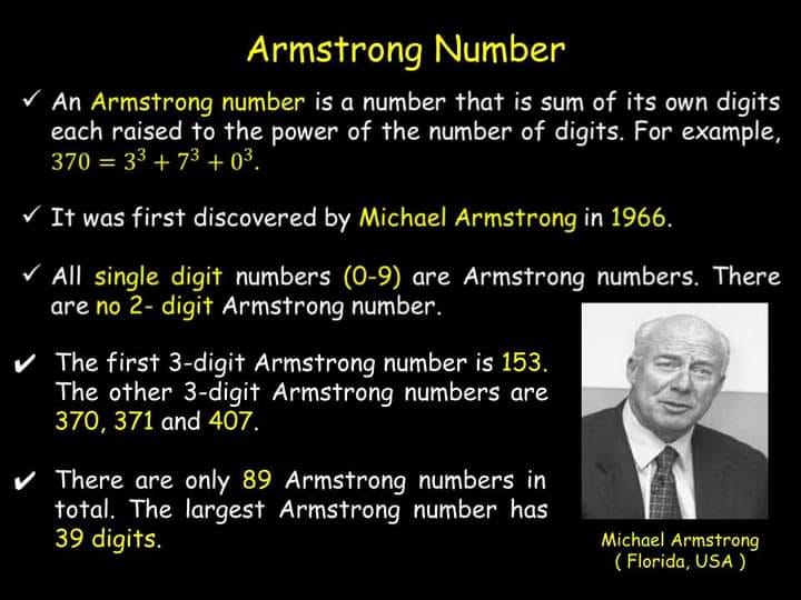 What is Armstrong number? An... - Mathematics Learning | Facebook