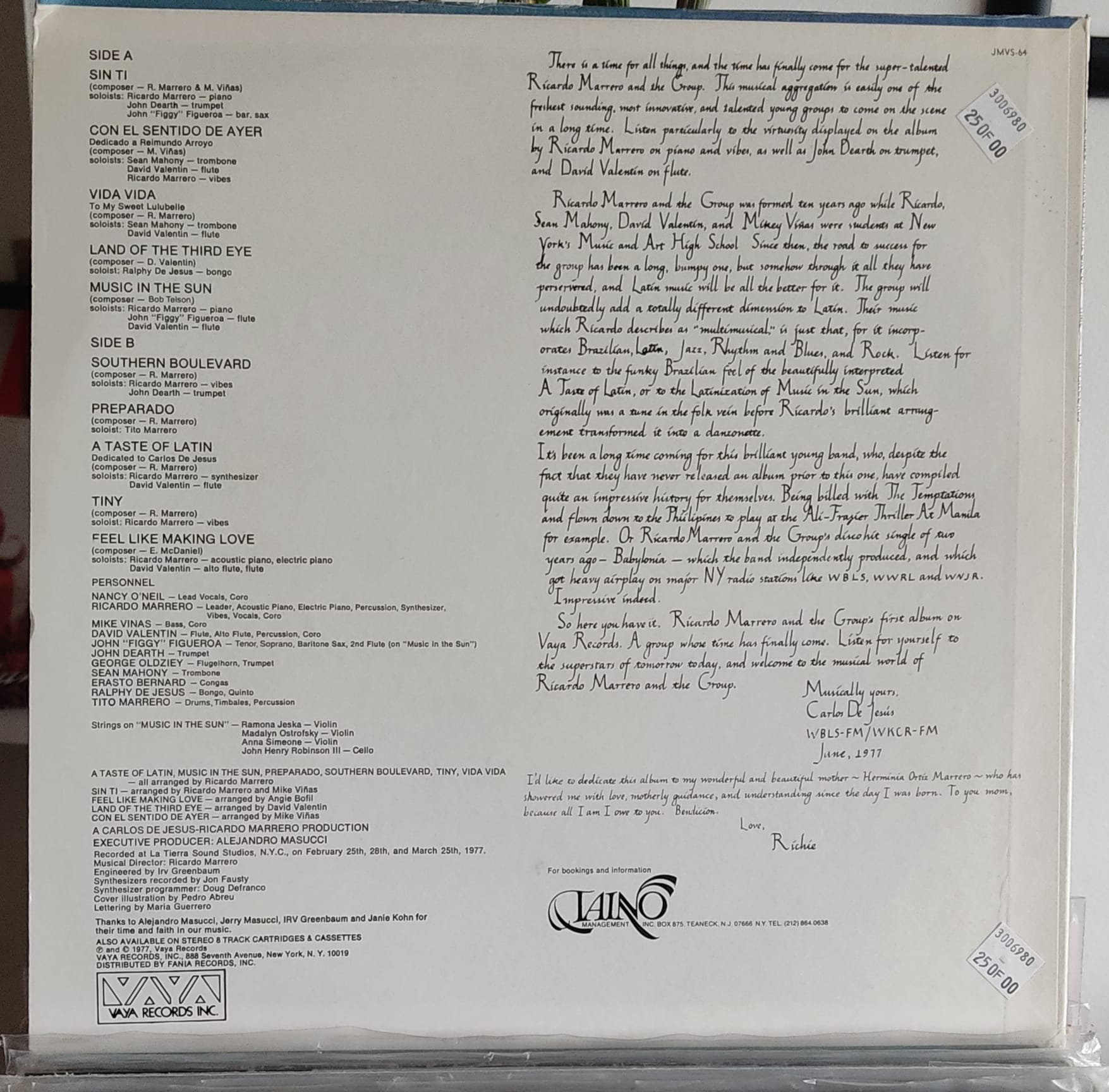 Ricardo Marrero's masterful 1977 Latin jazz album Time