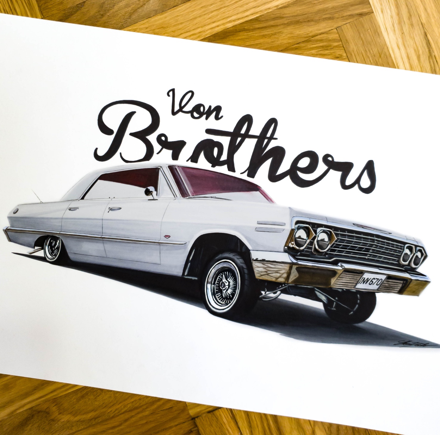 Chevrolet Impala 63' A3 (42x30cm) pencils & markers Definitely