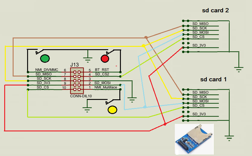 Interfacing sd card module to j13 on zx spectrum next?