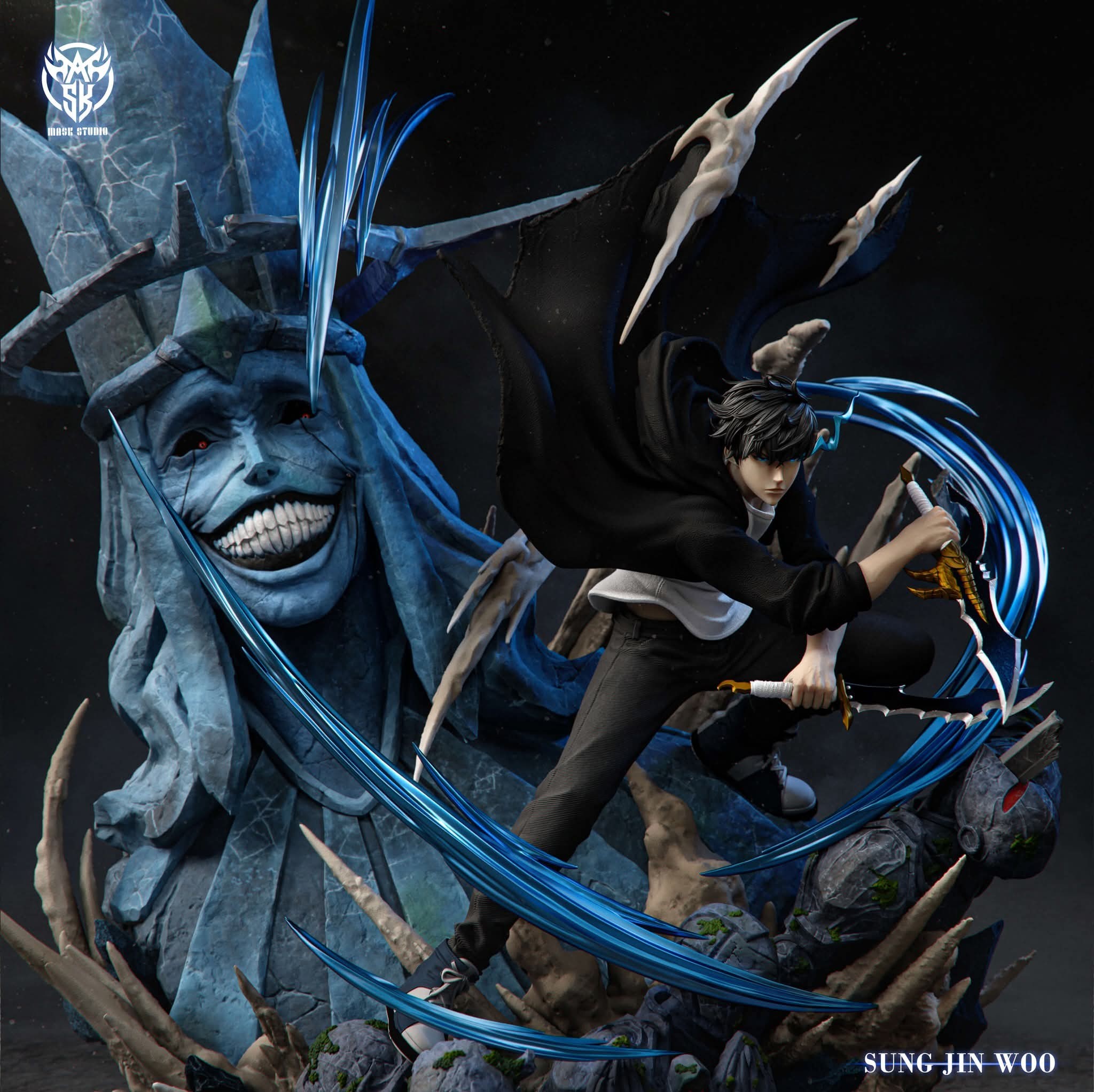 Pop Up Parade Sung Jinwoo – Statue PVC 24 Cm, Solo Leveling, Figure Détaillée Avec Boîte Fenêtrée