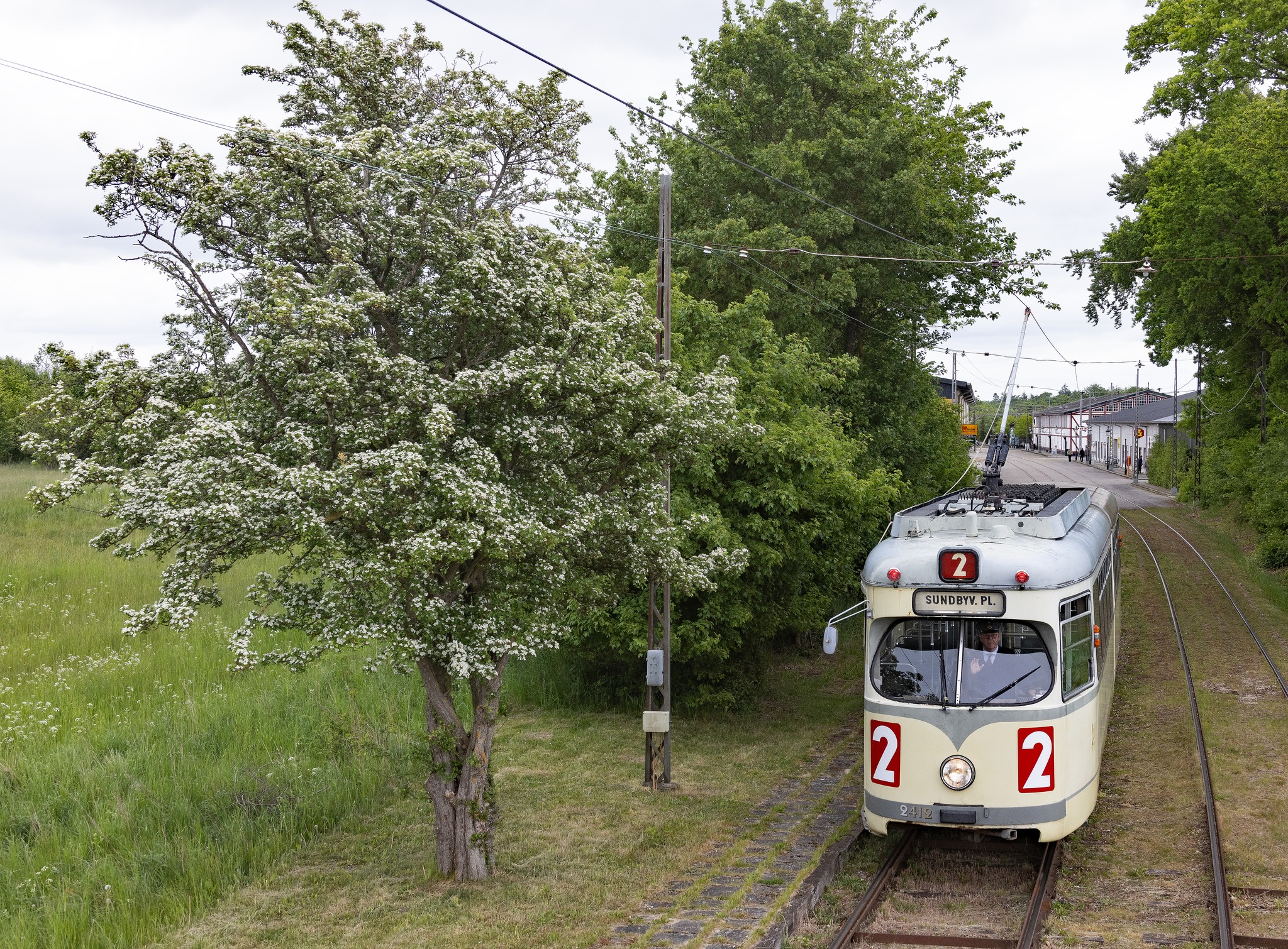 Duwag gt6 rheinbahn no 2412 at Danish Tramway Museum