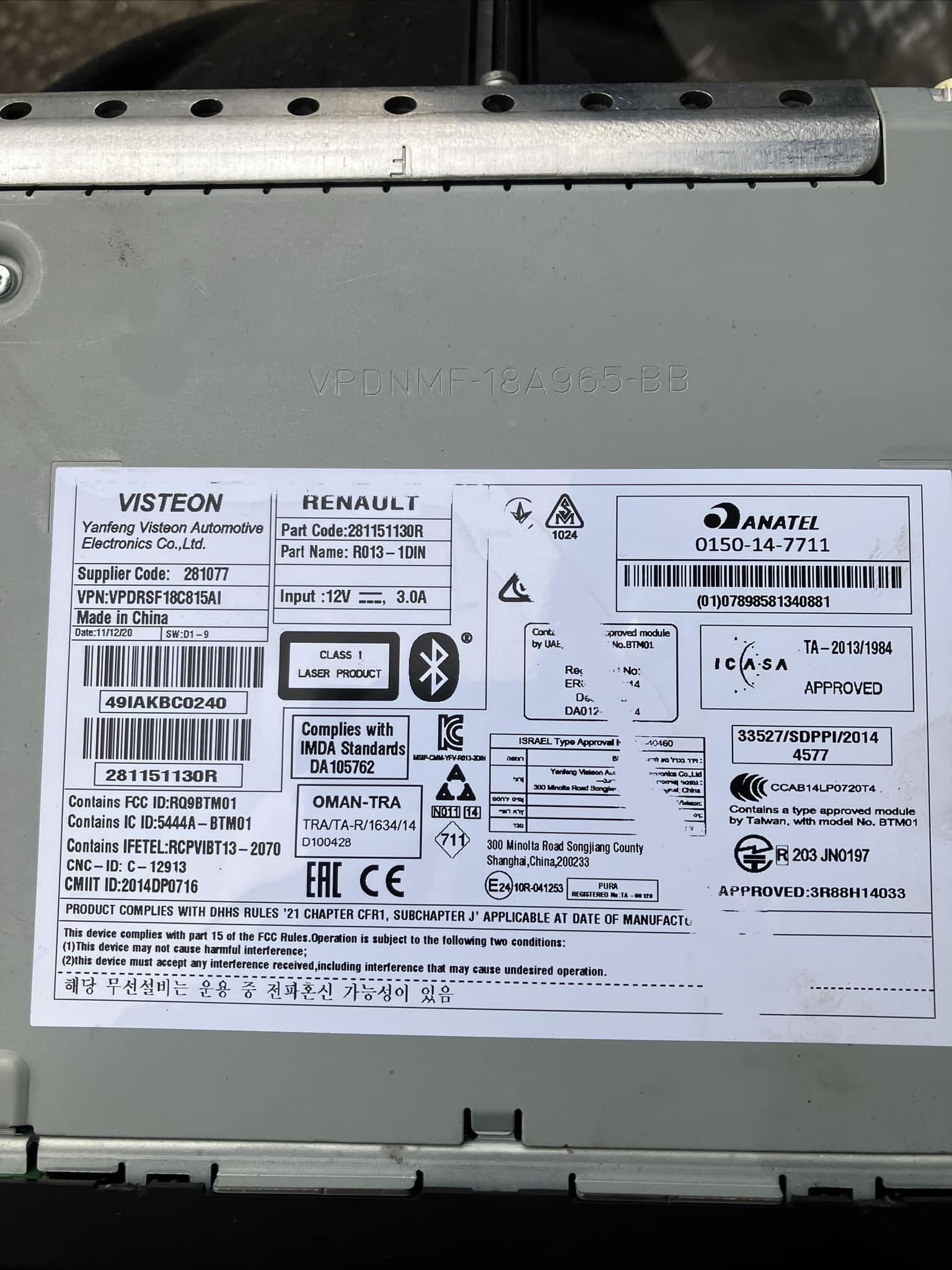 Got this visteon/renault radio in a 2021 citan been on the usual