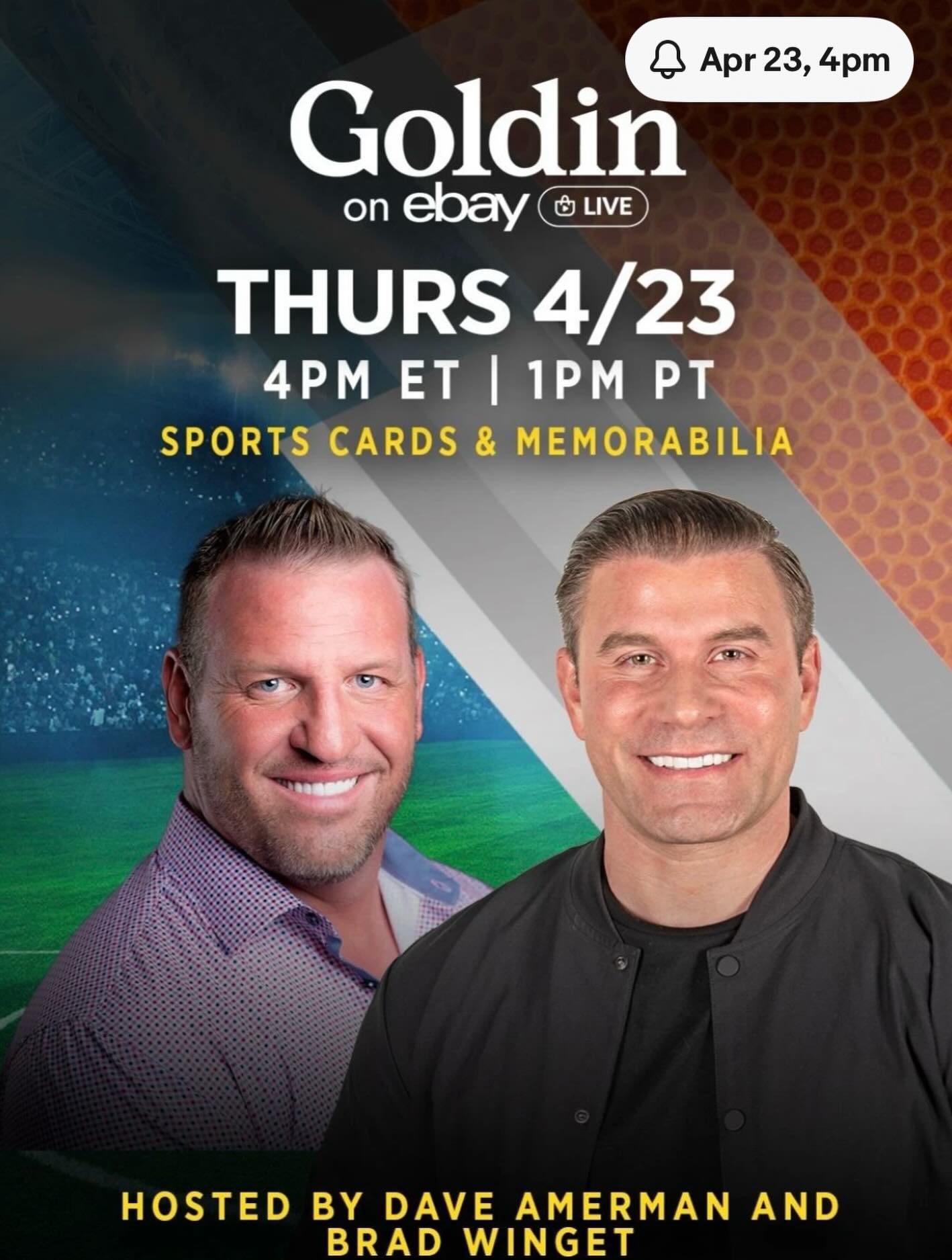 Live sports card auction on eBay with Dave Amerman and Brad Winget