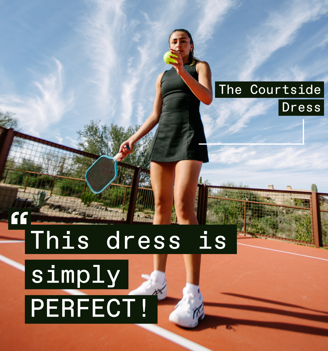 Moisture-wicking courtside dress for pickleball
