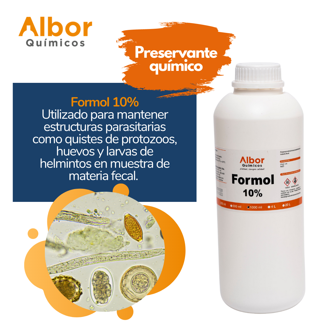 Químicos - Formol 10% Preservante químico utilizado para mantener ...