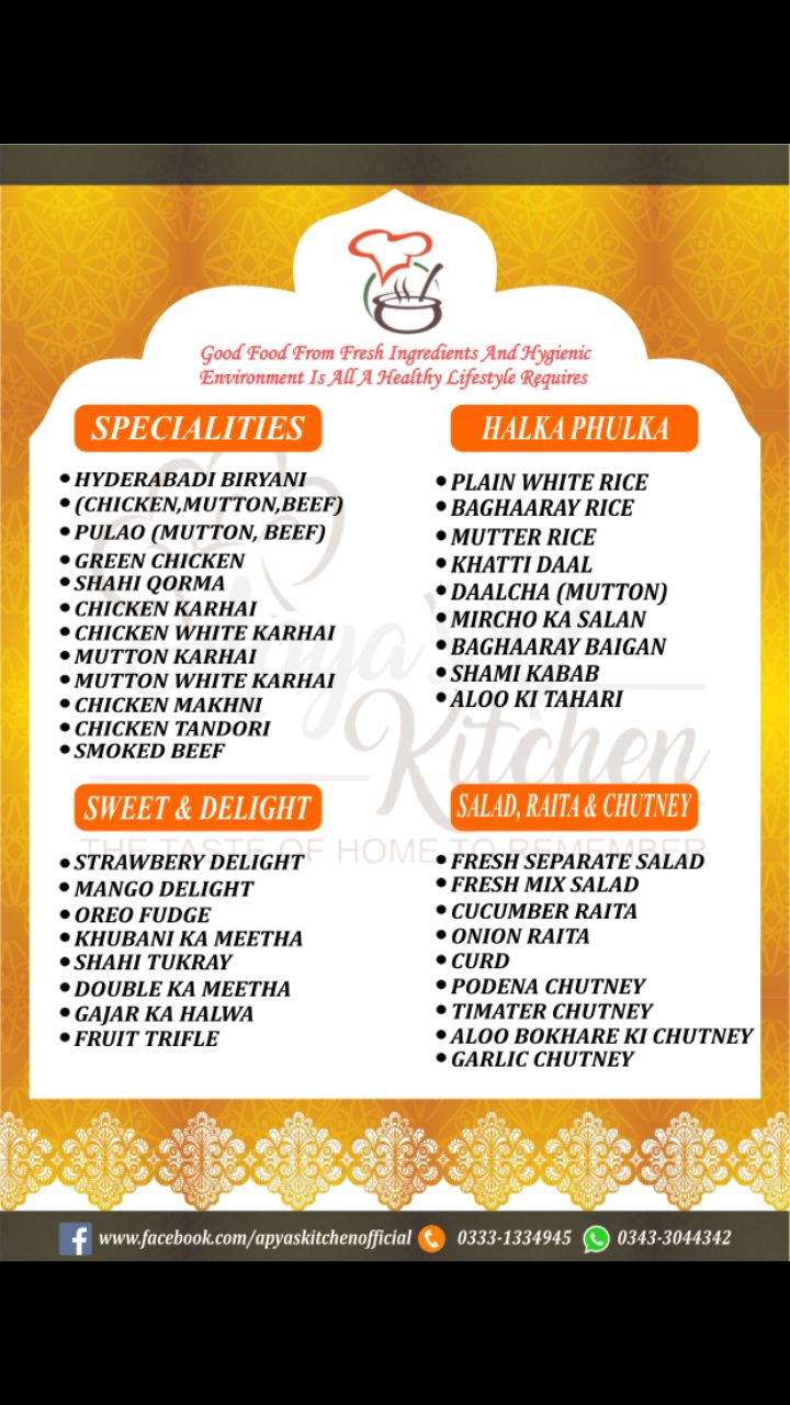 Apya's Kitchen | Karachi