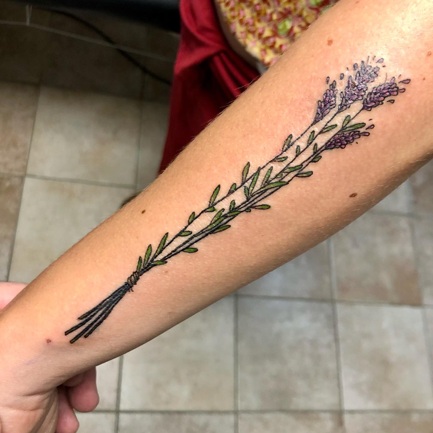 Tatouage Lavande Noir Et Blanc