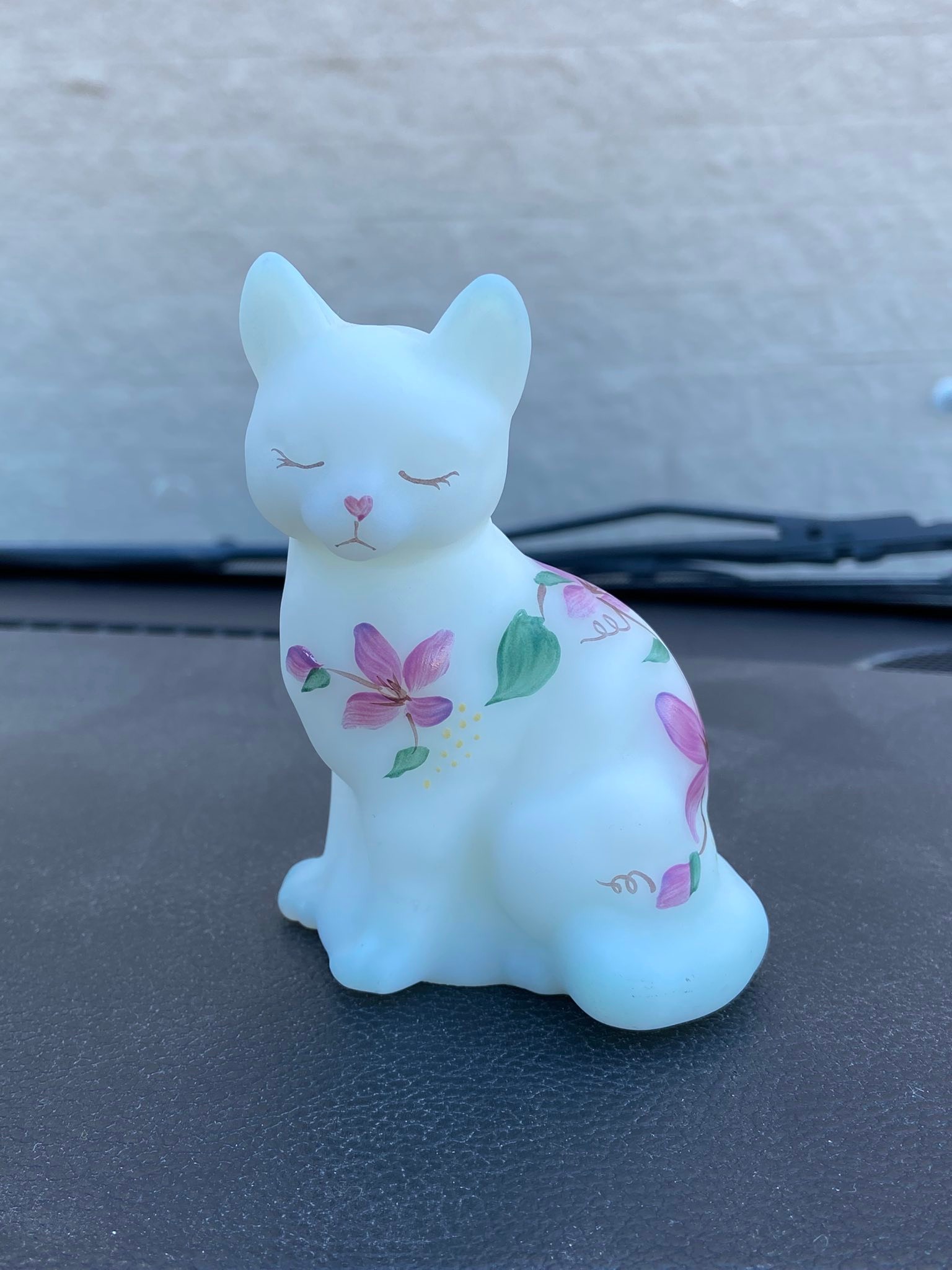 Fenton glass cat found at Deseret Industries