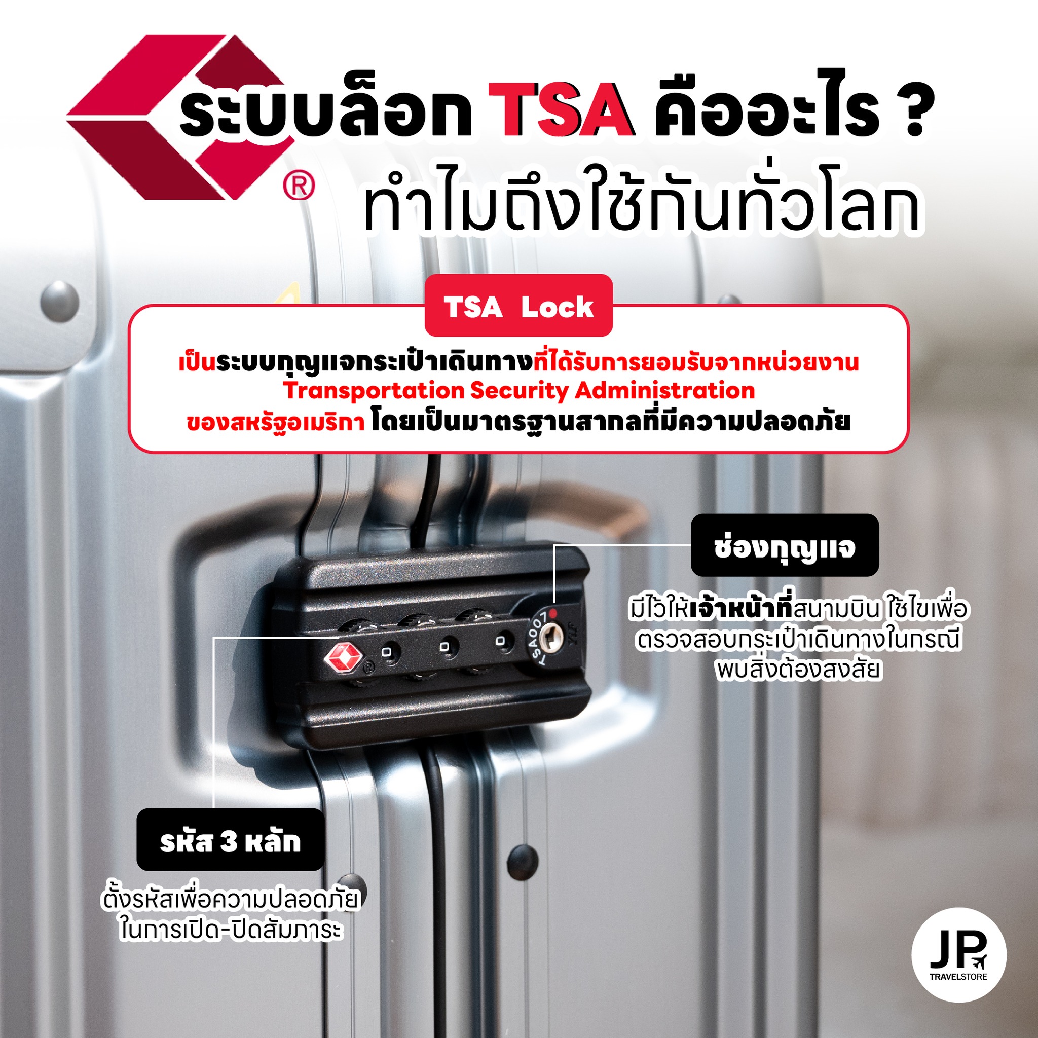 Jptravelstore - 🔐ระบบล็อก TSA คืออะไร? ทำไมถึงใช้กันทั่วโลก?🌏 . 💬เป็น ...