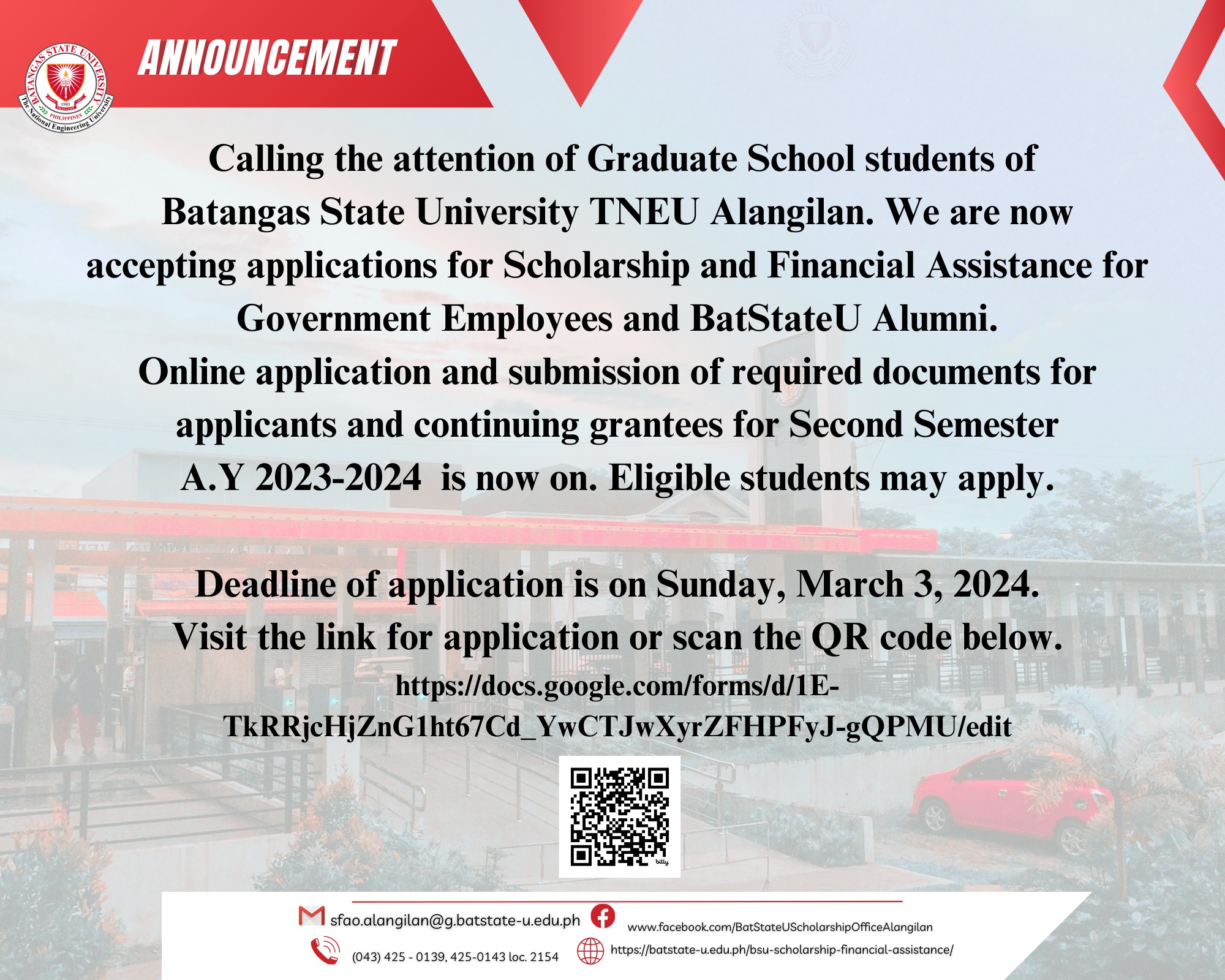 Calling the attention of... - Scholarship Batstateu Alangilan | Facebook