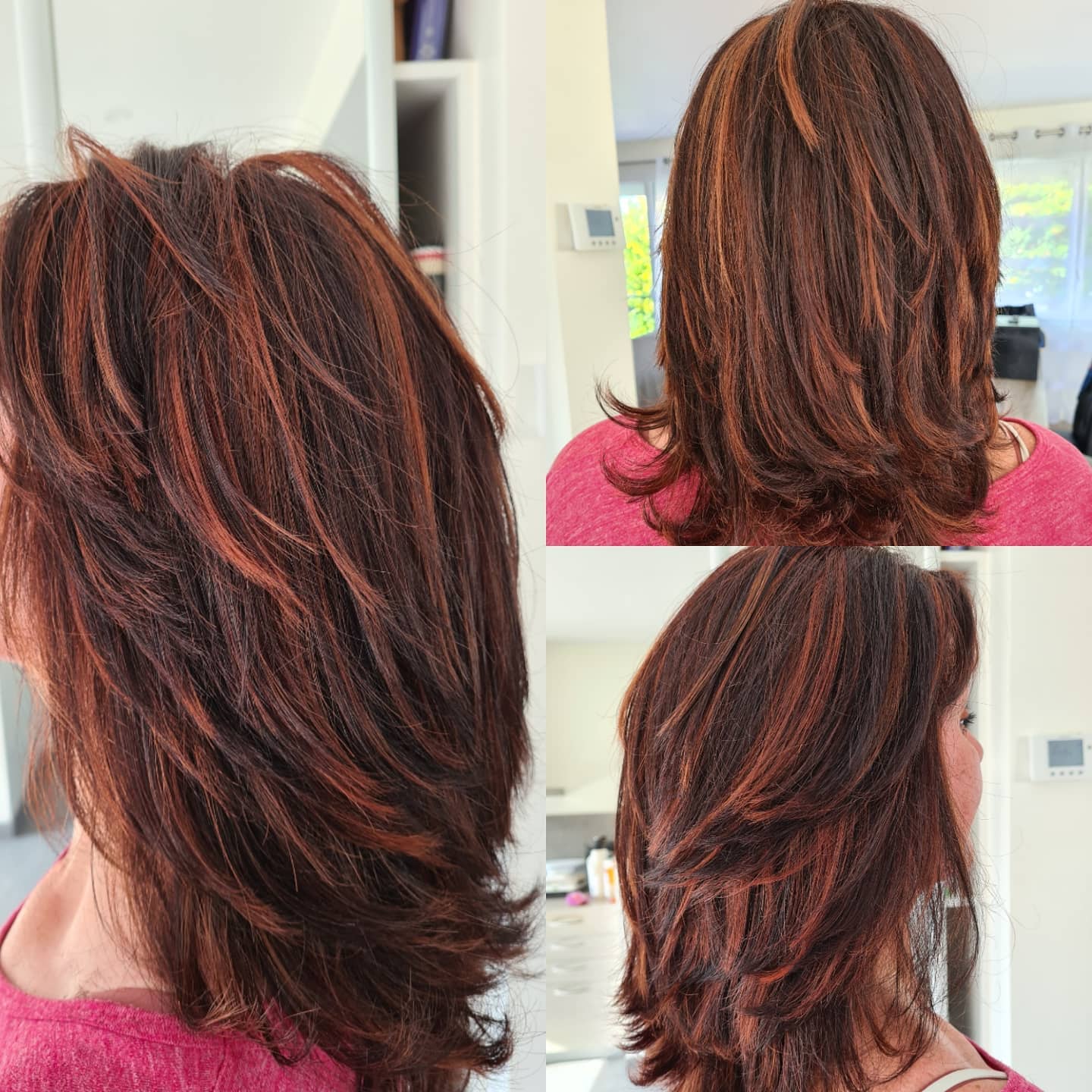 Mèches Cuivrées Sur Cheveux Bruns