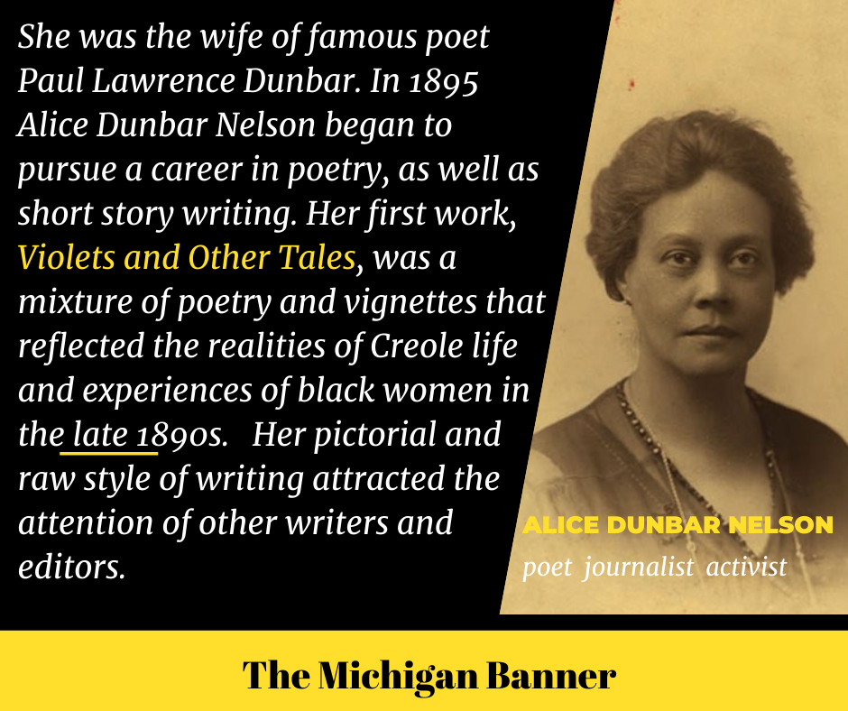 The Michigan Banner - Alice Ruth Moore was born July 19, 1875 in New ...